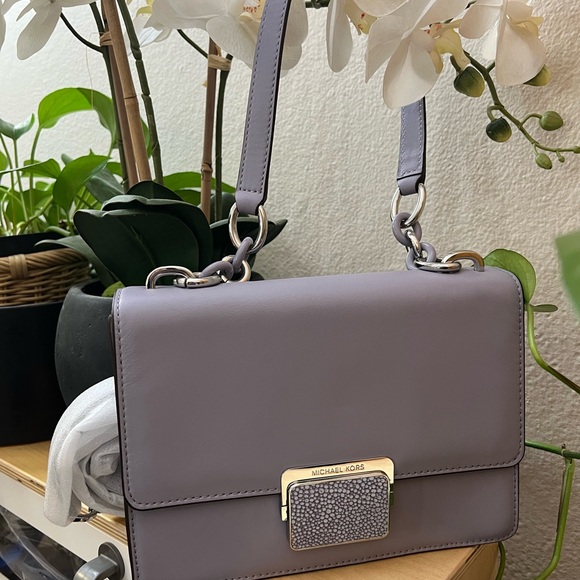 NWT Michael Kors Cynthia Small Leather Shoulder Flap MSRP $248 Lilac